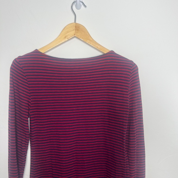 J Crew Mercantile Women's Long Sleeve Artist Tee, Red and Blue Stripe, Small - Picture 5 of 8